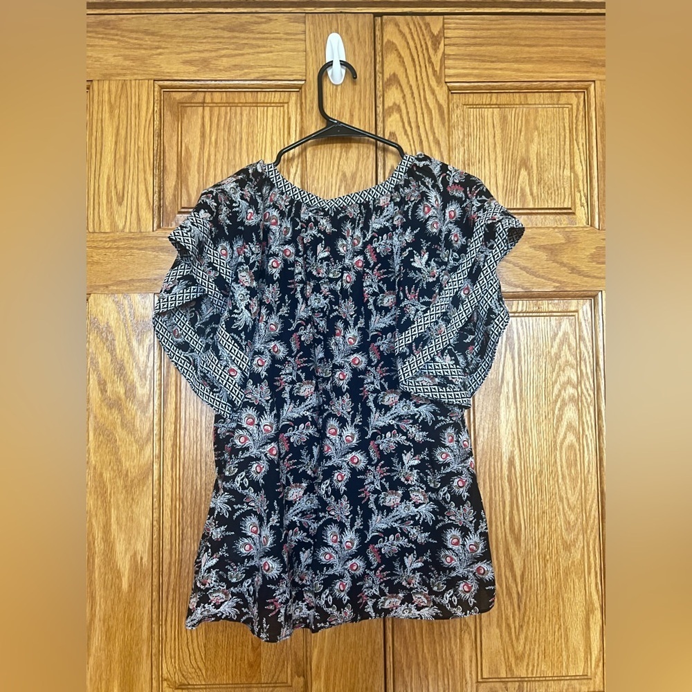 Joie - Black Floral Blouse - Picture 4 of 4
